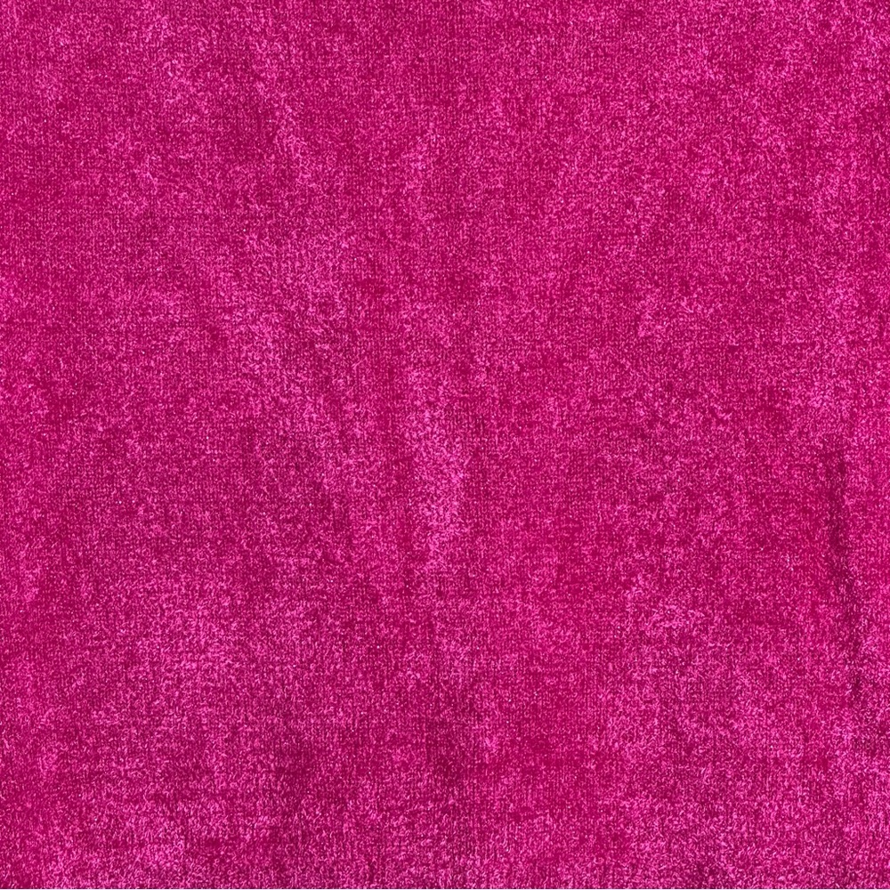 Worthington Fuchsia Scoop Neck Fuzzy Pink Shimmer Sweater Small Blouson Sleeve - Picture 12 of 13